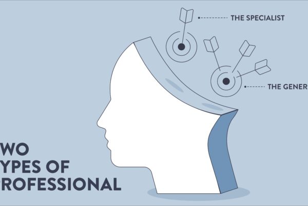Diagram depicting two types of professionals: the specialist and the generalist