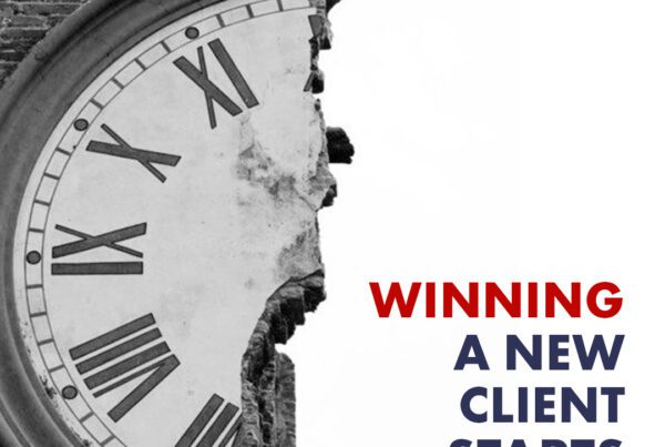 RedRover graphic with a black-and-white clock and the headline “Winning a new client starts the clock.”